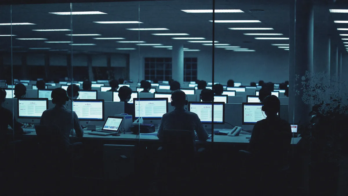 Call center di una rete commerciale dell'energia al lavoro: il modello di business dietro le app "gratis" di controllo bollette